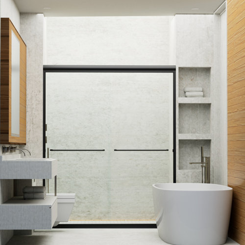 AQGA 56" 60" W X 72" H SemiFrameless Sliding Shower Door Wayfair